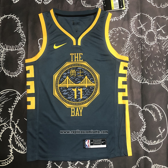 Camiseta Golden State Warriors Klay Thompson #11 Ciudad 2018-19 Azul